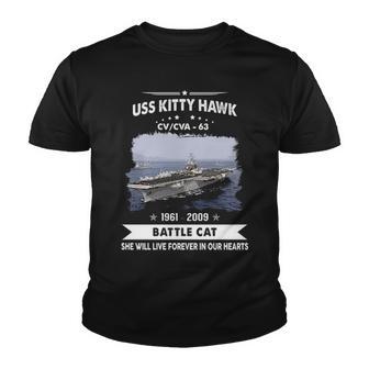 Uss Kitty Hawk Cv 63 Cva 63 Front Style Youth T-shirt - Monsterry AU