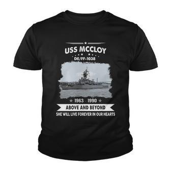 Uss Mccloy Ff 1038 De Youth T-shirt - Monsterry