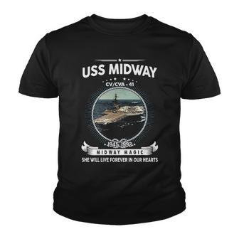 Uss Midway Cv 41 Front Style Youth T-shirt - Monsterry UK