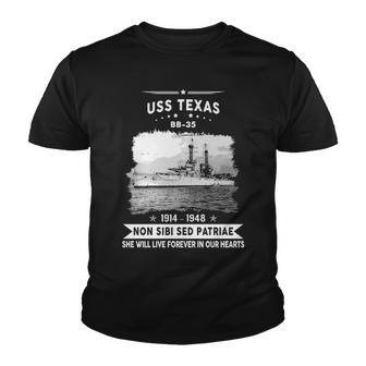 Uss Texas Bb 35 Battleship Youth T-shirt - Monsterry