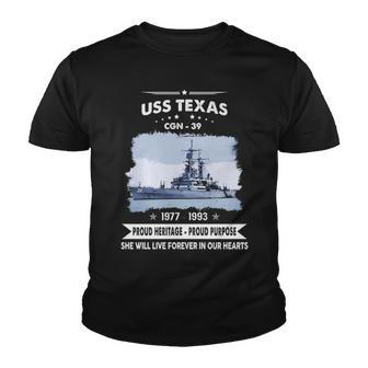 Uss Texas Cgn Youth T-shirt - Monsterry