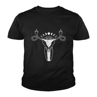 Uterus Shows Middle Finger Feminist Pro Choice V2 Youth T-shirt - Monsterry AU