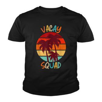 Vacation Squad Summer Family Friends Trip Palm Trees White Youth T-shirt - Thegiftio UK