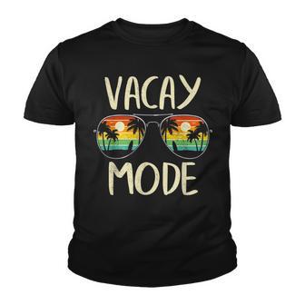 Vacay Mode Family Vacation Summer Sunglasses Palm Tree Beach Youth T-shirt - Thegiftio UK