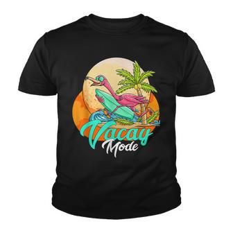 Vacay Mode On Flamingo Summer Family Vacation Sunset Palm Youth T-shirt - Thegiftio UK