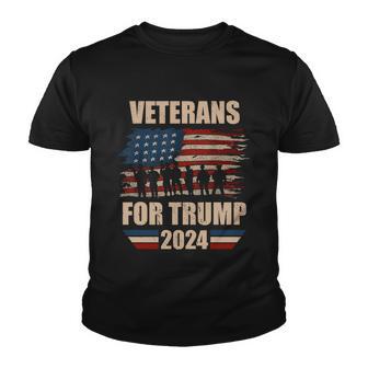 Veterans For Trump 2024 Pro American Troops Tshirt Youth T-shirt - Monsterry