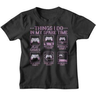Video Games Gaming 6 Things I Do In My Spare Time Youth T-shirt - Thegiftio UK