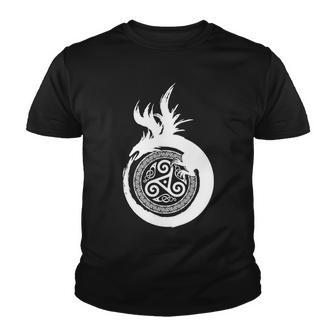 Viking Dragon Celtic Emblem Youth T-shirt - Monsterry DE