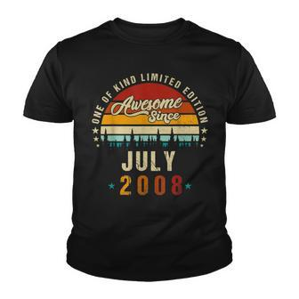 Vintage 14Th Birthday Awesome Since July 2008 Epic Legend Youth T-shirt - Seseable