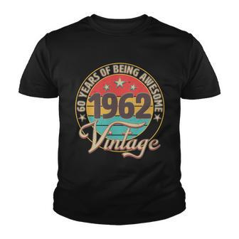 Vintage 1962 Birthday 60 Years Of Being Awesome Emblem Youth T-shirt - Monsterry