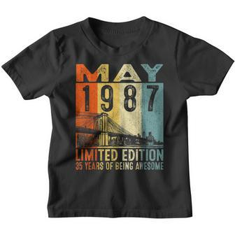 Vintage 1987 35 Years Old Made In May 1987 35Th Birthday Youth T-shirt - Thegiftio UK