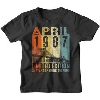 Vintage 1987 35 Yrs Old Made In April 1987 35Th Birthday Youth T-shirt - Thegiftio UK