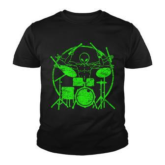 Vintage Alien Drummer Youth T-shirt - Monsterry