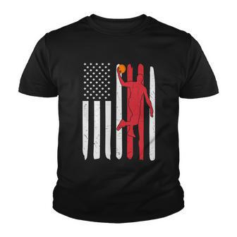 Vintage American Flag American Basketball League Basketball Player Youth T-shirt - Monsterry UK