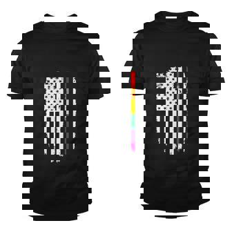 Vintage American Flag Lgbt Pride Month Youth T-shirt - Monsterry