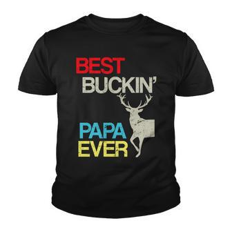 Vintage Best Buckin Papa Hunting Tshirt Youth T-shirt - Monsterry
