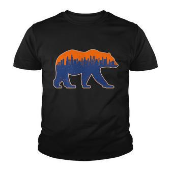 Vintage Chicago Illinois Skyline Bears Football Tshirt Youth T-shirt - Monsterry