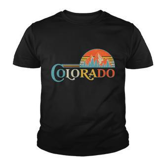 Vintage Colorado Retro Colors Sun Mountains Youth T-shirt - Monsterry AU