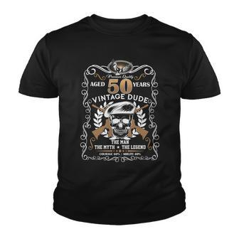 Vintage Dude Aged 50 Years Man Myth Legend 50Th Birthday Tshirt Youth T-shirt - Monsterry CA