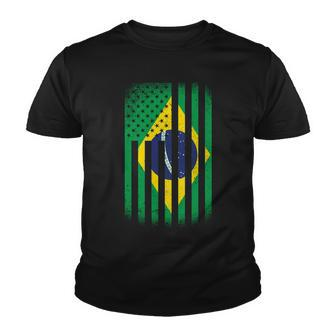 Vintage Flag Of Brazil Tshirt Youth T-shirt - Monsterry