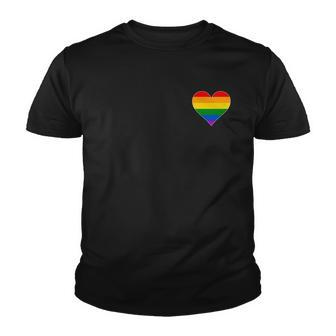 Vintage Gay Pride Pocket Rainbow Heart Tshirt Youth T-shirt - Monsterry DE