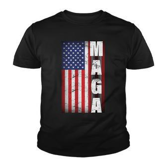 Vintage Grunge Maga American Flag Youth T-shirt - Monsterry UK