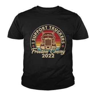 Vintage I Support Truckers Freedom Convoy 2022 Youth T-shirt - Thegiftio UK