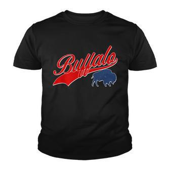 Vintage New York Buffalo Football Logo Youth T-shirt - Monsterry