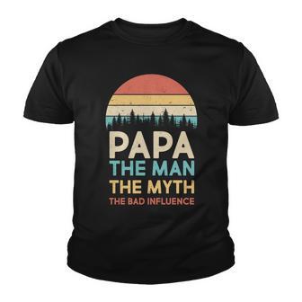 Vintage Papa Man Myth The Bad Influence Tshirt Youth T-shirt - Monsterry DE