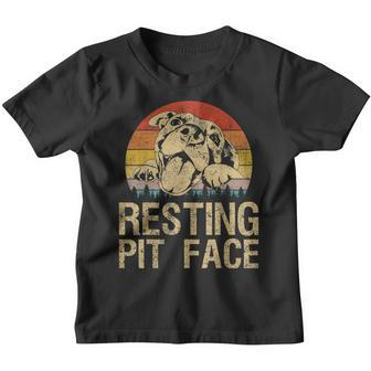 Vintage Pitbull Resting Pit Face - Funny Pitbull Lovers Youth T-shirt - Thegiftio UK