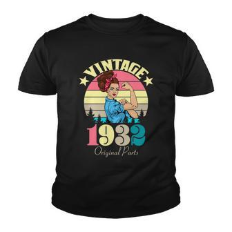 Vintage Rosie The Riveter 1932 Original Parts 90Th Birthday Graphic Design Printed Casual Daily Basic Youth T-shirt