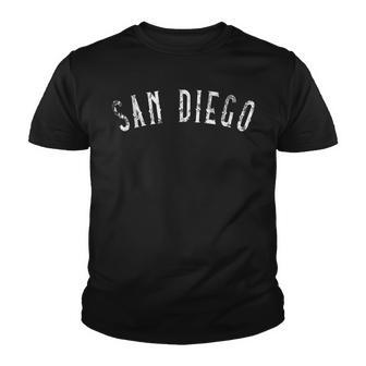 Vintage San Diego Distressed Sd Text Apparel Youth T-shirt - Thegiftio UK