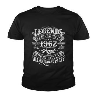 Vintage Scroll Legends Were Born In 1962 Aged Perfectly 60Th Birthday V2 Youth T-shirt - Monsterry UK