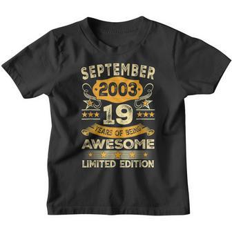 Vintage September 2003 19 Years Old Boy 19Th Birthday Gifts Youth T-shirt - Thegiftio UK