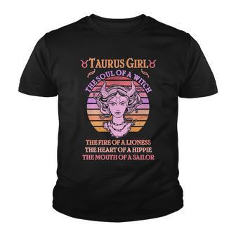 Vintage Taurus Girl Zodiac Birthday Youth T-shirt - Monsterry DE