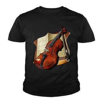 Violin And Sheet Music Youth T-shirt - Monsterry AU