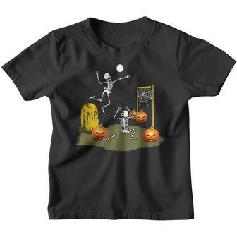 Volleyball Halloween Volleyween Skeleton Costume Funny Youth T-shirt - Thegiftio UK