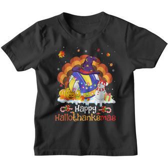 Volleyball Happy Hallothanksmas Thanksgiving Christmas Gifts Youth T-shirt - Thegiftio UK