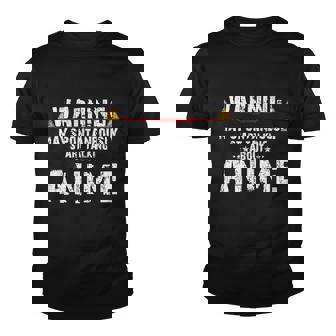 Warning May Spontaneously Start Talking About Anime V4 Youth T-shirt - Thegiftio