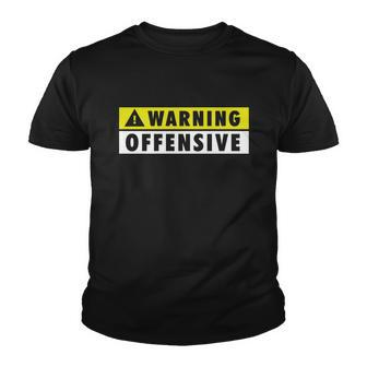 Warning Offensive Mens Funny Tshirt Youth T-shirt - Monsterry CA