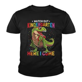 Watch Out Kindergarten Here I Come Dinosaur Back To School Youth T-shirt - Thegiftio UK