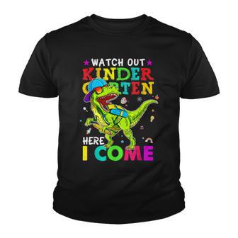 Watch Out Kindergarten Here I Come Dinosaurs Back To School V4 Youth T-shirt - Thegiftio UK