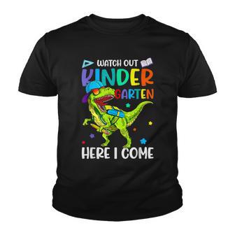 Watch Out Kindergarten Here I Come T Rex Back To School Youth T-shirt - Thegiftio UK