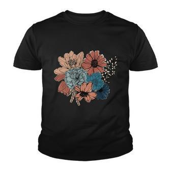 Watercolor Floral Bouquet Vintage Retro Youth T-shirt