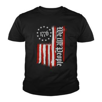 We The People 1776 Distressed Usa American Flag Tshirt Youth T-shirt - Monsterry UK