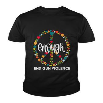 Wear Orange Peace Sign Enough End Gun Violence Tshirt Youth T-shirt - Monsterry