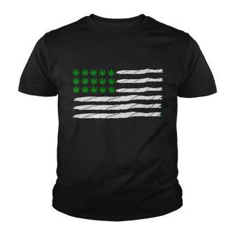 Weed American Flag Tshirt Youth T-shirt - Monsterry UK