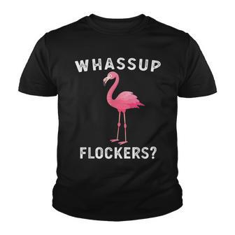 Whassup Flockers Funny Vintage Pink Flamingo Youth T-shirt - Thegiftio UK