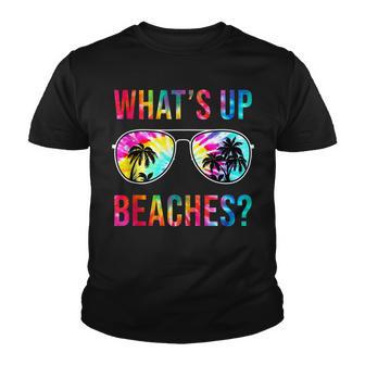 Whats Up Beaches Sunglasses Tie Dye Beach Vacation Summer V2 Youth T-shirt - Thegiftio UK