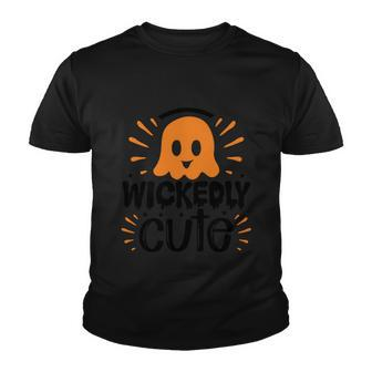 Wickedly Cute Boo Halloween Quote Youth T-shirt - Monsterry